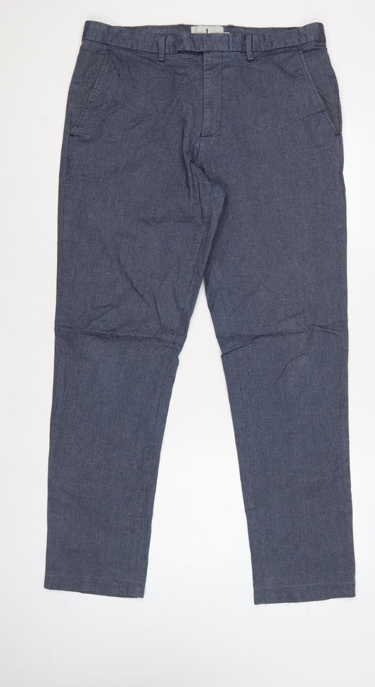 Jasper Conran Men’s Blue Cotton Chino Trousers 36R Regular