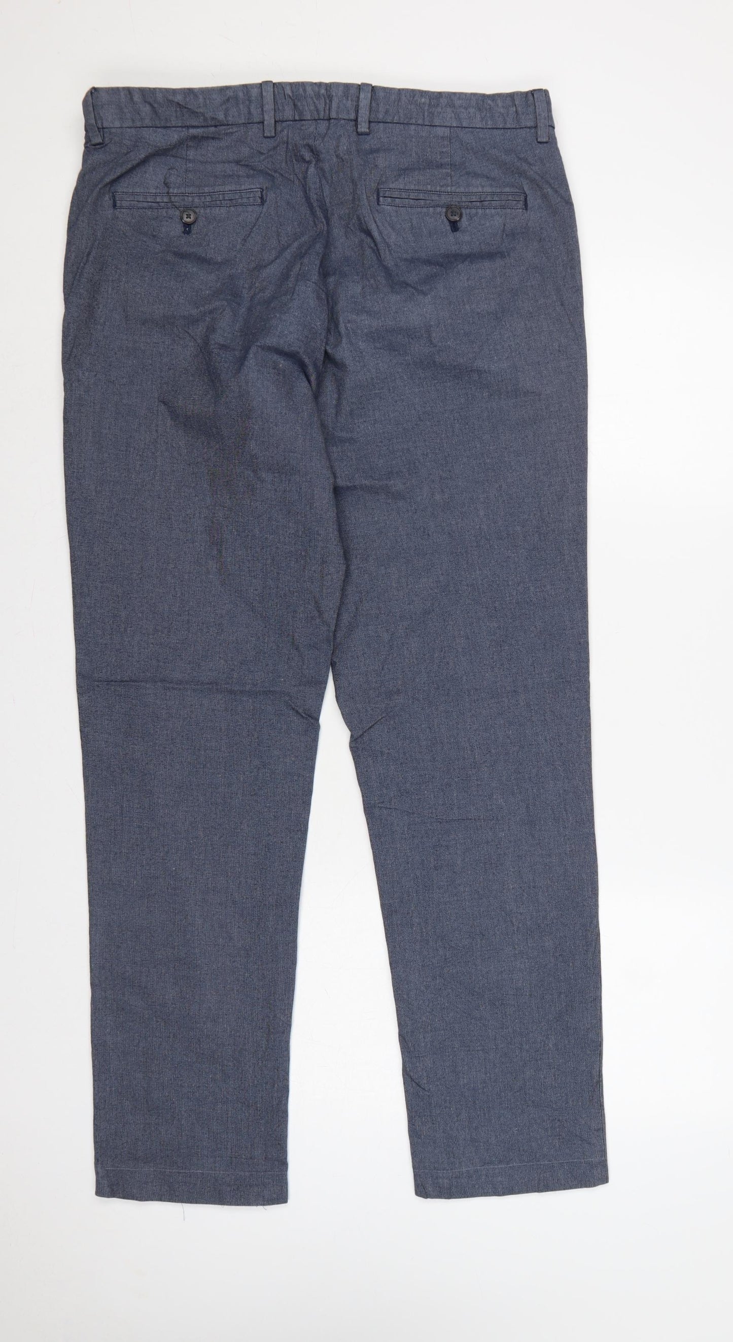 Jasper Conran Men’s Blue Cotton Chino Trousers 36R Regular