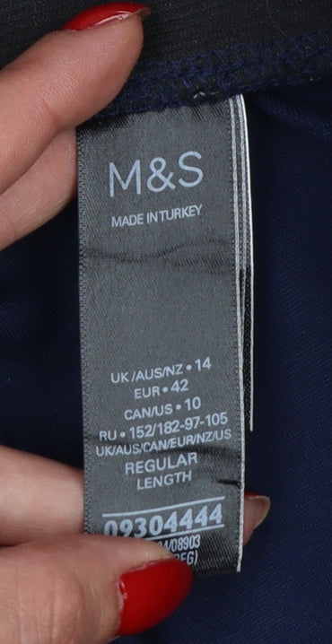 Marks and Spencer Women Blue UK 14 High Rise Stretch Leggings