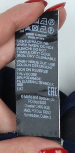 Marks and Spencer Women Blue UK 14 High Rise Stretch Leggings