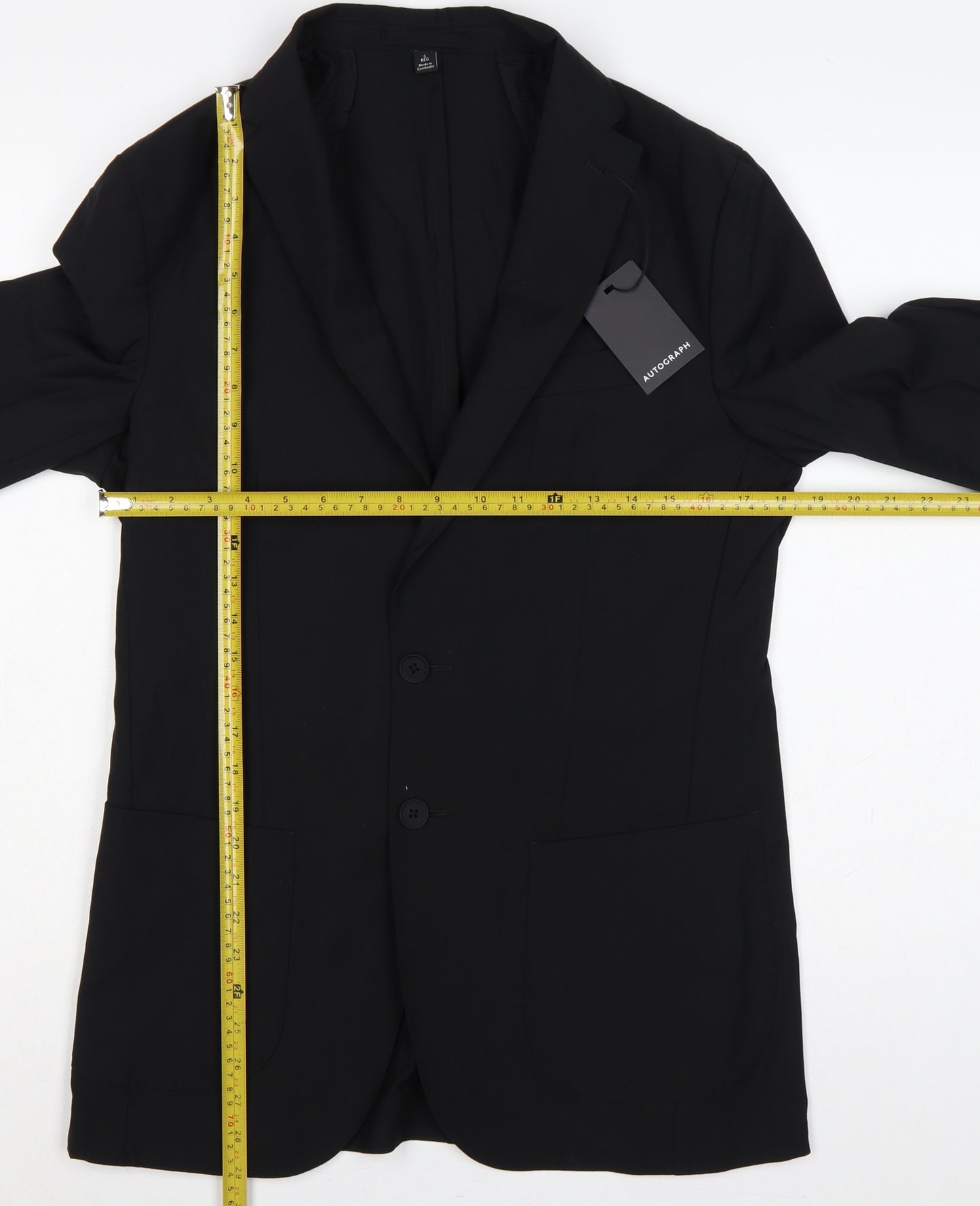 Autograph Men’s Black Small Wool Blend Stretch Performance Blazer