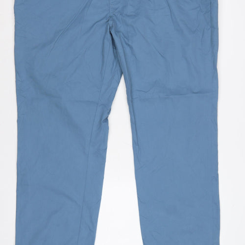 M&S Men’s Blue 44in Waist Chino Trousers Straight Leg 31in