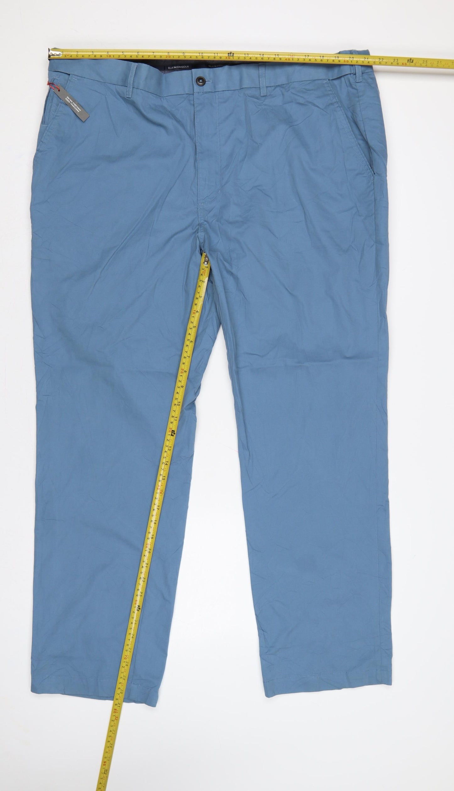 M&S Men’s Blue 44in Waist Chino Trousers Straight Leg 31in