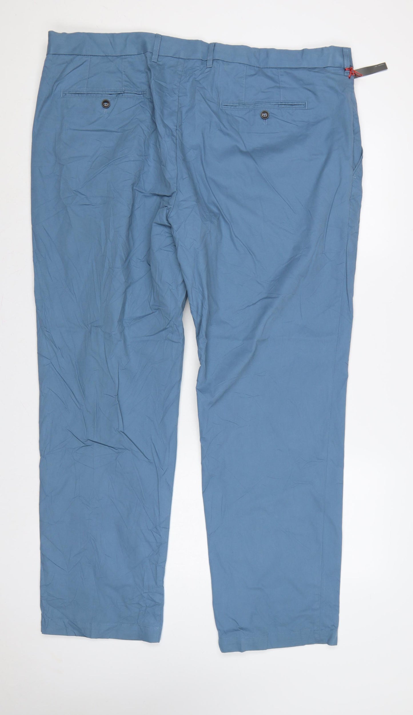 M&S Men’s Blue 44in Waist Chino Trousers Straight Leg 31in