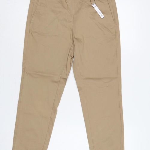 M&S Women’s Brown Size 10 Short Slim Tapered Chino Trousers