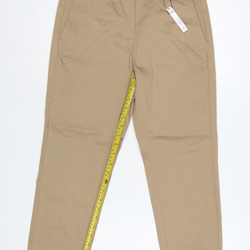 M&S Women’s Brown Size 10 Short Slim Tapered Chino Trousers