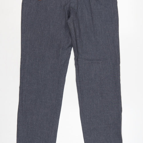 M&S Men’s Grey Regular Fit Straight Trousers W30 L33
