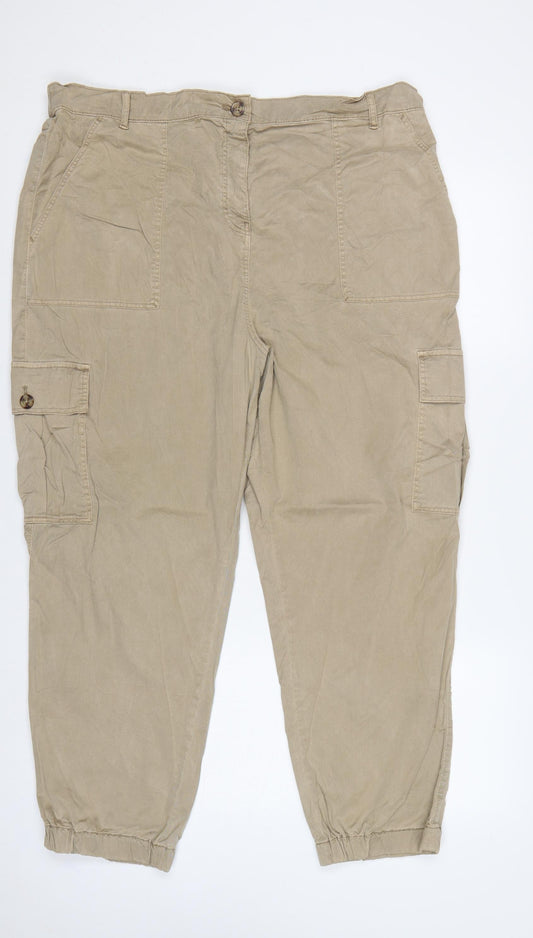 Marks and Spencer Women’s Brown UK 20 Regular Cargo Trousers