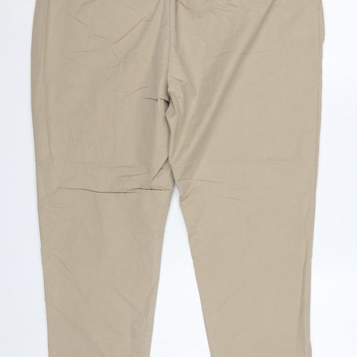 Marks and Spencer Women Beige UK 20 Regular Tapered Chino Trousers