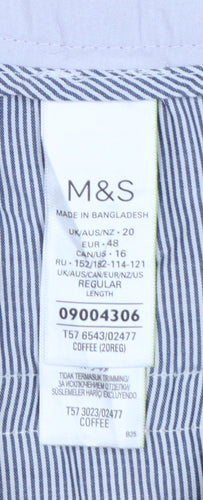 Marks and Spencer Women Beige UK 20 Regular Tapered Chino Trousers
