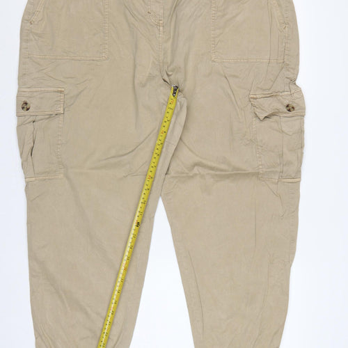 Marks & Spencer Women Beige Size 22 Cargo Tapered Trousers