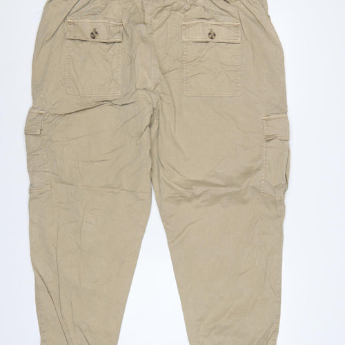 Marks & Spencer Women Beige Size 22 Cargo Tapered Trousers