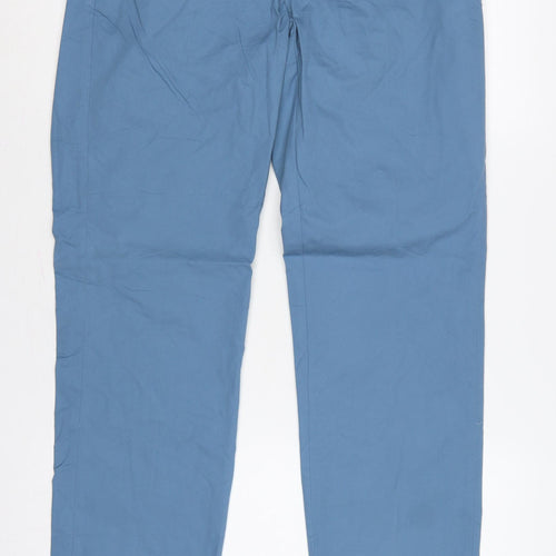 M&S Mens Blue Regular Fit Chino Trousers W32 L31 Straight