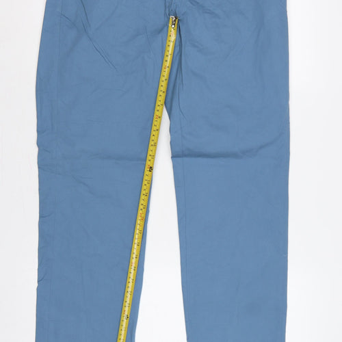 M&S Mens Blue Regular Fit Chino Trousers W32 L31 Straight