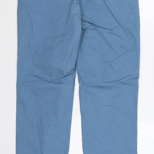 M&S Mens Blue Regular Fit Chino Trousers W32 L31 Straight