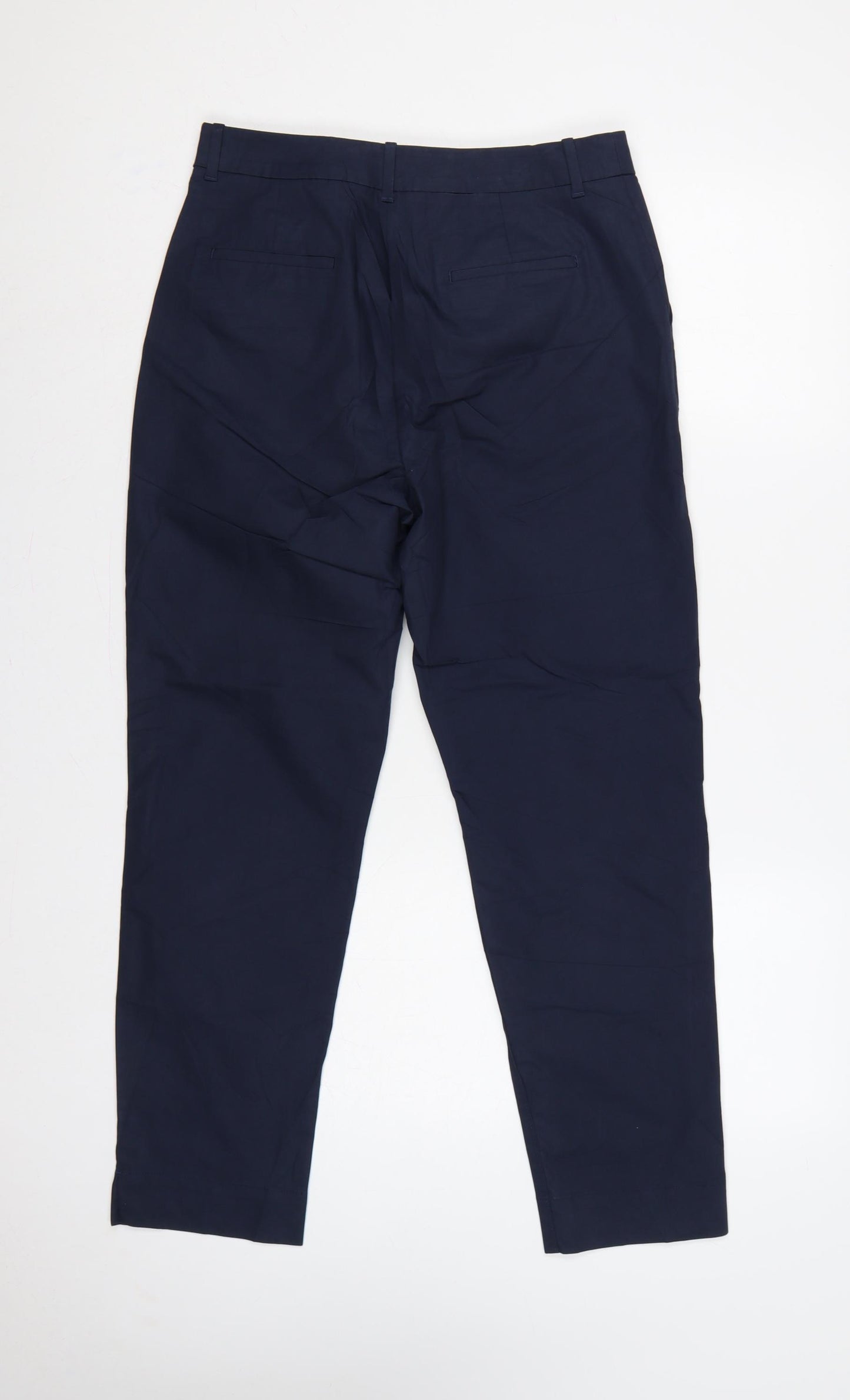 Marks & Spencer Women Blue UK 10 Regular Tapered Tailored Trousers