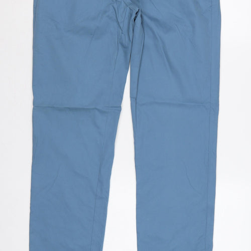 Marks & Spencer Men's Blue 30W 33L Regular Fit Chino Trousers