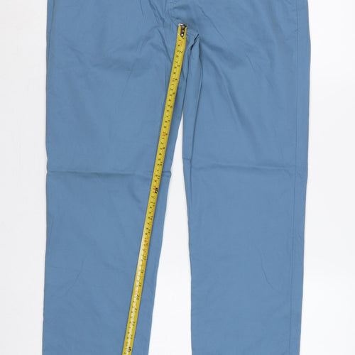 Marks & Spencer Men's Blue 30W 33L Regular Fit Chino Trousers