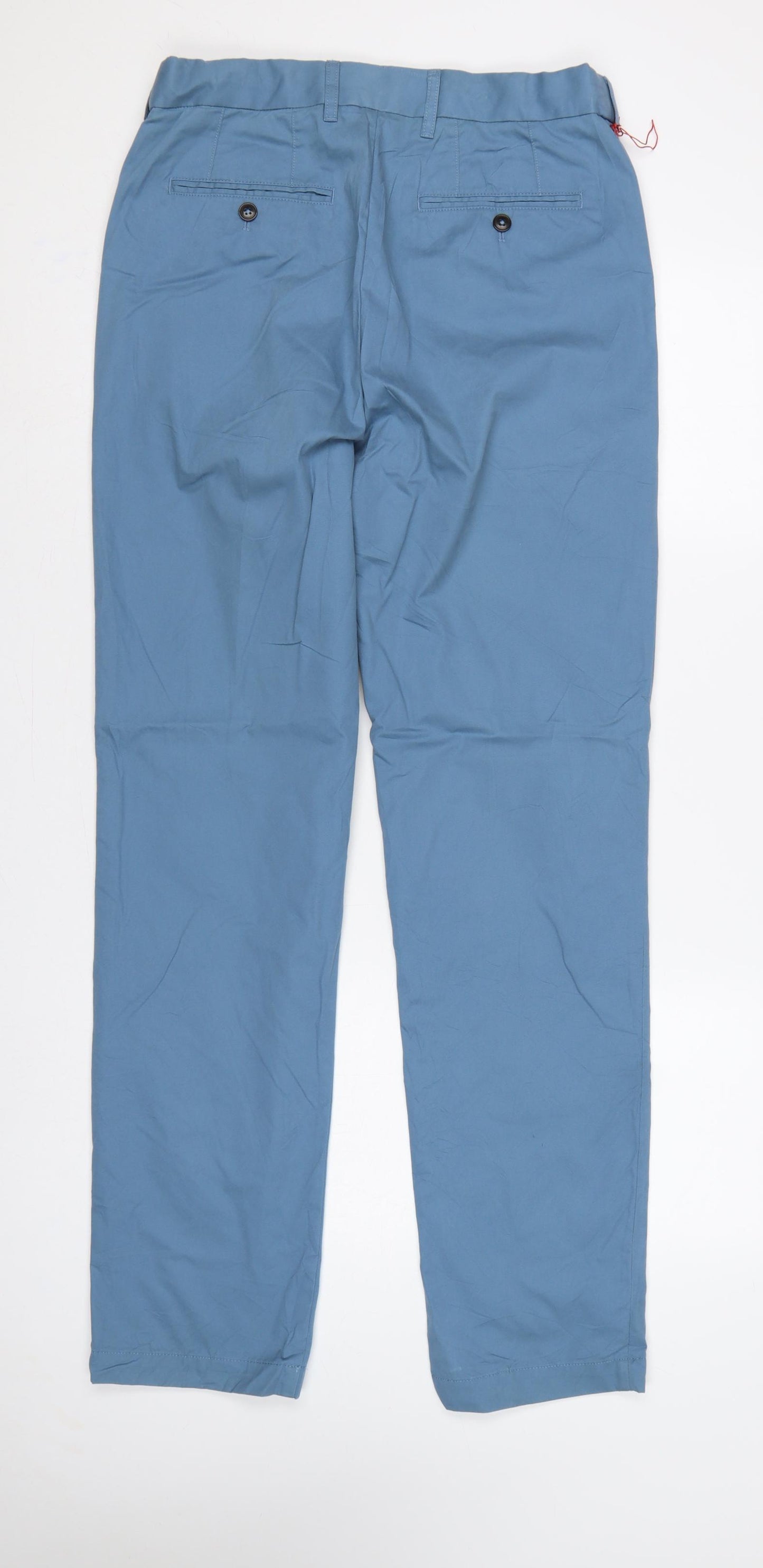 Marks & Spencer Men's Blue 30W 33L Regular Fit Chino Trousers