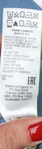 Marks & Spencer Men's Blue 30W 33L Regular Fit Chino Trousers