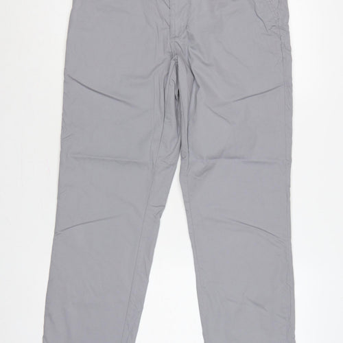 Marks and Spencer Blue Harbour Men Grey 32in Regular Chino Trousers