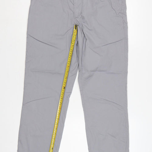 Marks and Spencer Blue Harbour Men Grey 32in Regular Chino Trousers