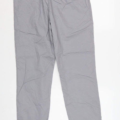 Marks and Spencer Blue Harbour Men Grey 32in Regular Chino Trousers