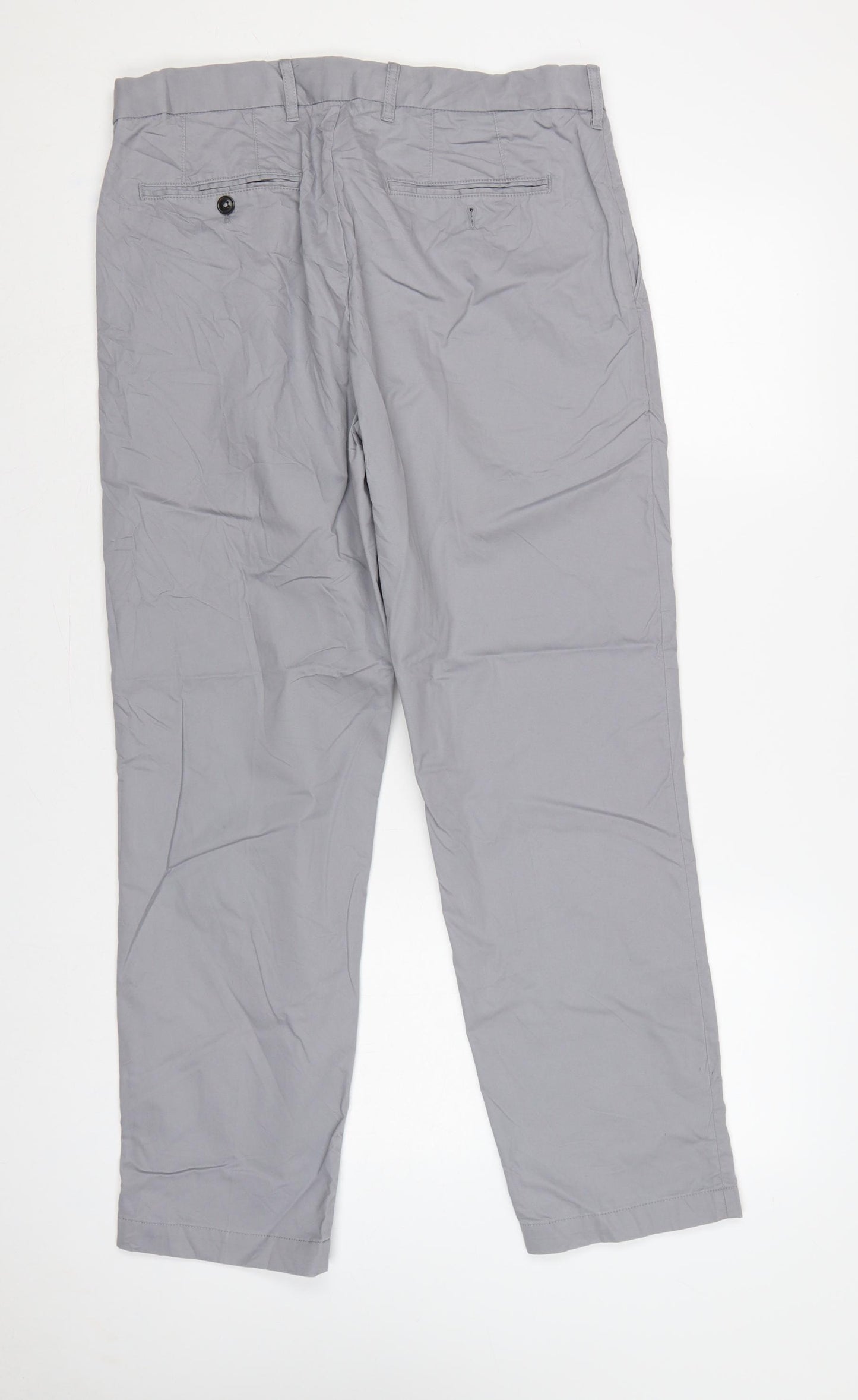 Marks and Spencer Blue Harbour Men Grey 32in Regular Chino Trousers