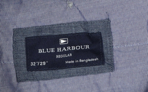Marks and Spencer Blue Harbour Men Grey 32in Regular Chino Trousers