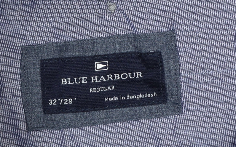 Marks and Spencer Blue Harbour Men Grey 32in Regular Chino Trousers