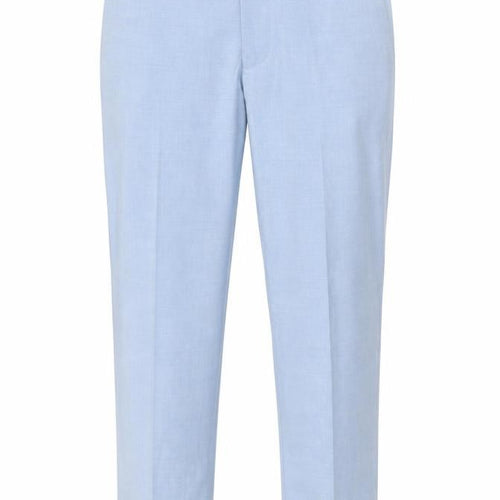 Marks and Spencer Men Blue Slim 32in Long Check Dress Trousers