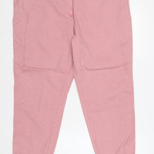 M&S Women’s Pink Chino Trousers UK 20 Short 100% Cotton