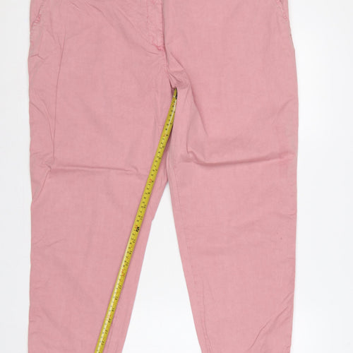 M&S Women’s Pink Chino Trousers UK 20 Short 100% Cotton