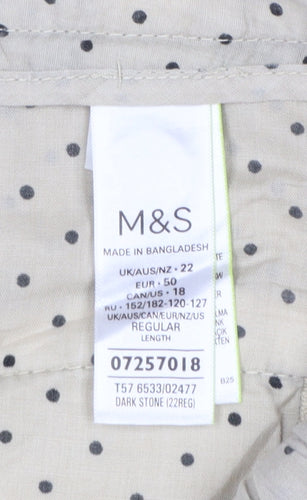 Marks and Spencer Women’s Beige UK 22 Regular Cotton Chino Trousers NWT