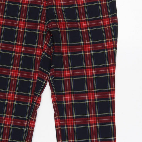 Zara Women’s Multicoloured Plaid Tapered Trousers UK 12
