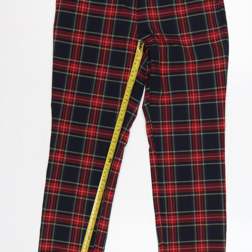 Zara Women’s Multicoloured Plaid Tapered Trousers UK 12