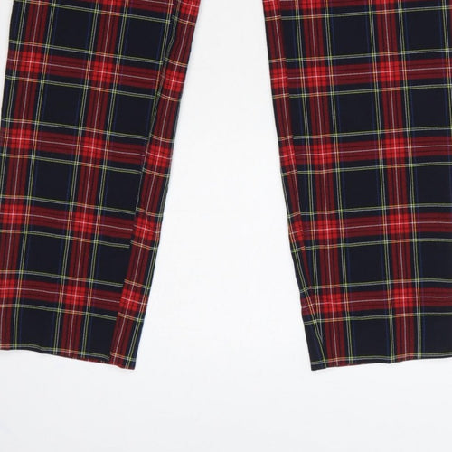 Zara Women’s Multicoloured Plaid Tapered Trousers UK 12