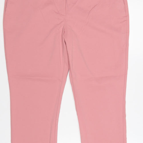 M&S Women Pink UK 16 The Mia Slim Tapered Tailored Trousers