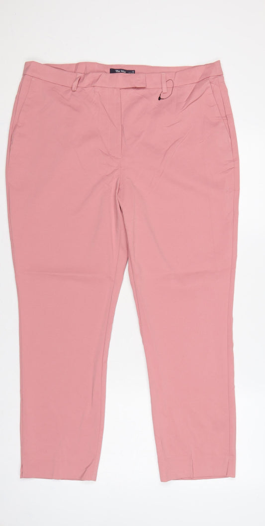 M&S Women Pink UK 16 The Mia Slim Tapered Tailored Trousers