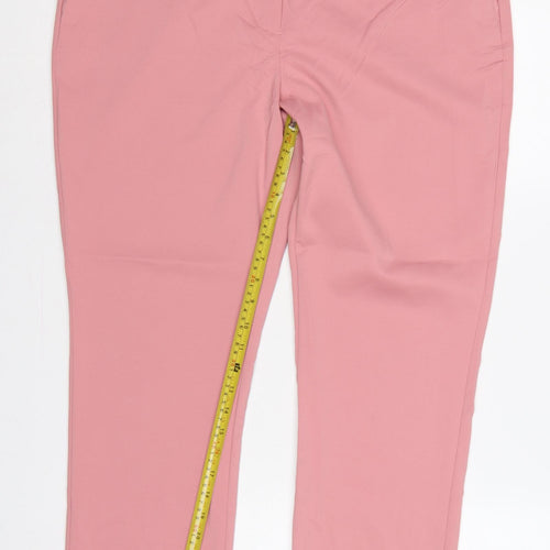 M&S Women Pink UK 16 The Mia Slim Tapered Tailored Trousers