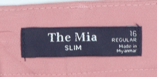 M&S Women Pink UK 16 The Mia Slim Tapered Tailored Trousers