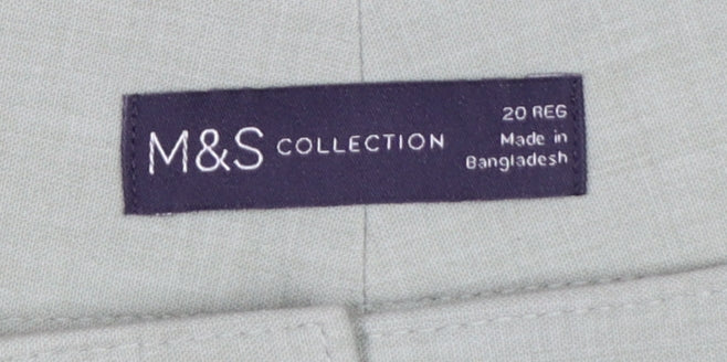 M&S Collection Women’s Green Size 20 Wide-Leg Dress Trousers