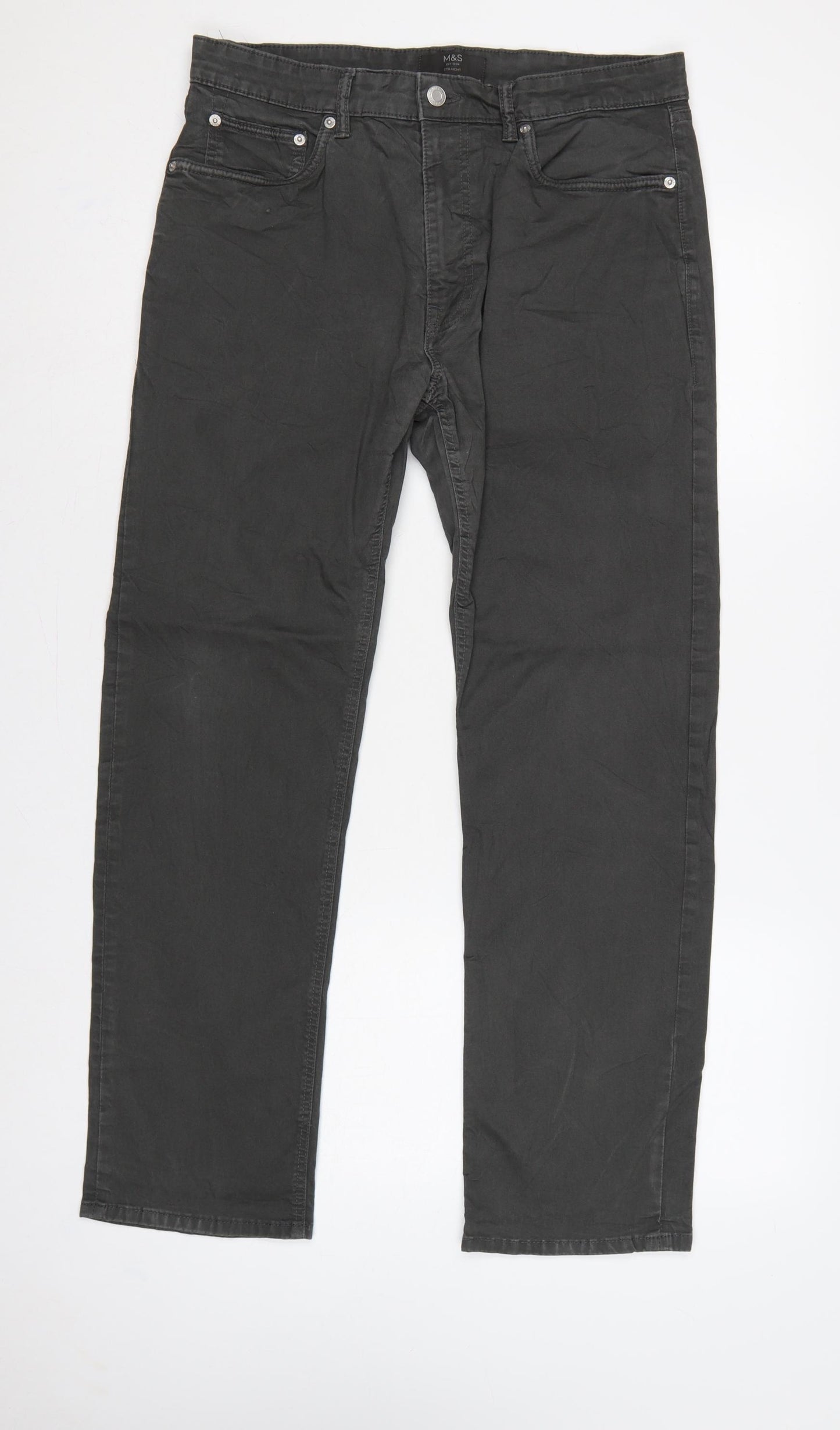 Marks & Spencer Men’s Black 34/31 Straight Stretch Jeans
