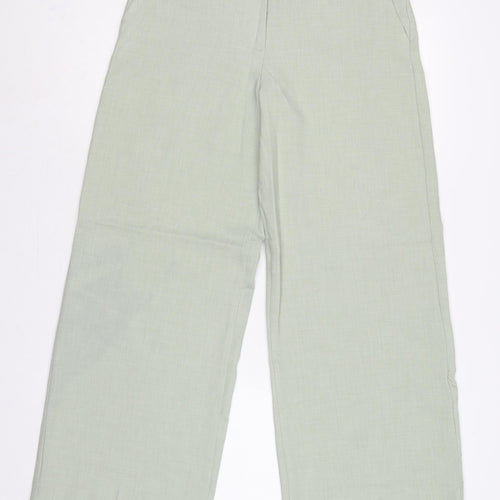 Marks & Spencer Women’s Pale Apple Green UK 10 Short Wide-Leg Trousers