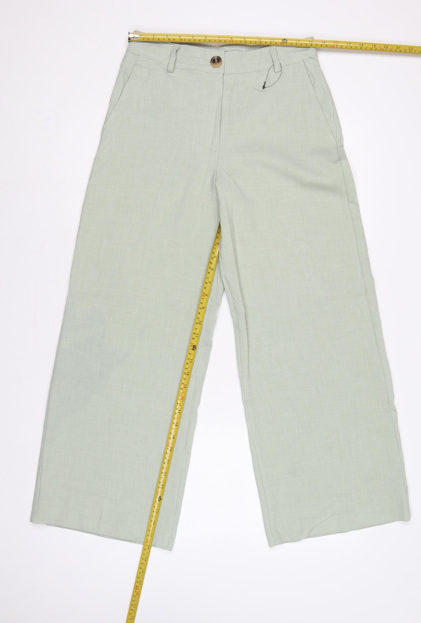 Marks & Spencer Women’s Pale Apple Green UK 10 Short Wide-Leg Trousers