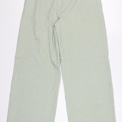 Marks & Spencer Women’s Pale Apple Green UK 10 Short Wide-Leg Trousers