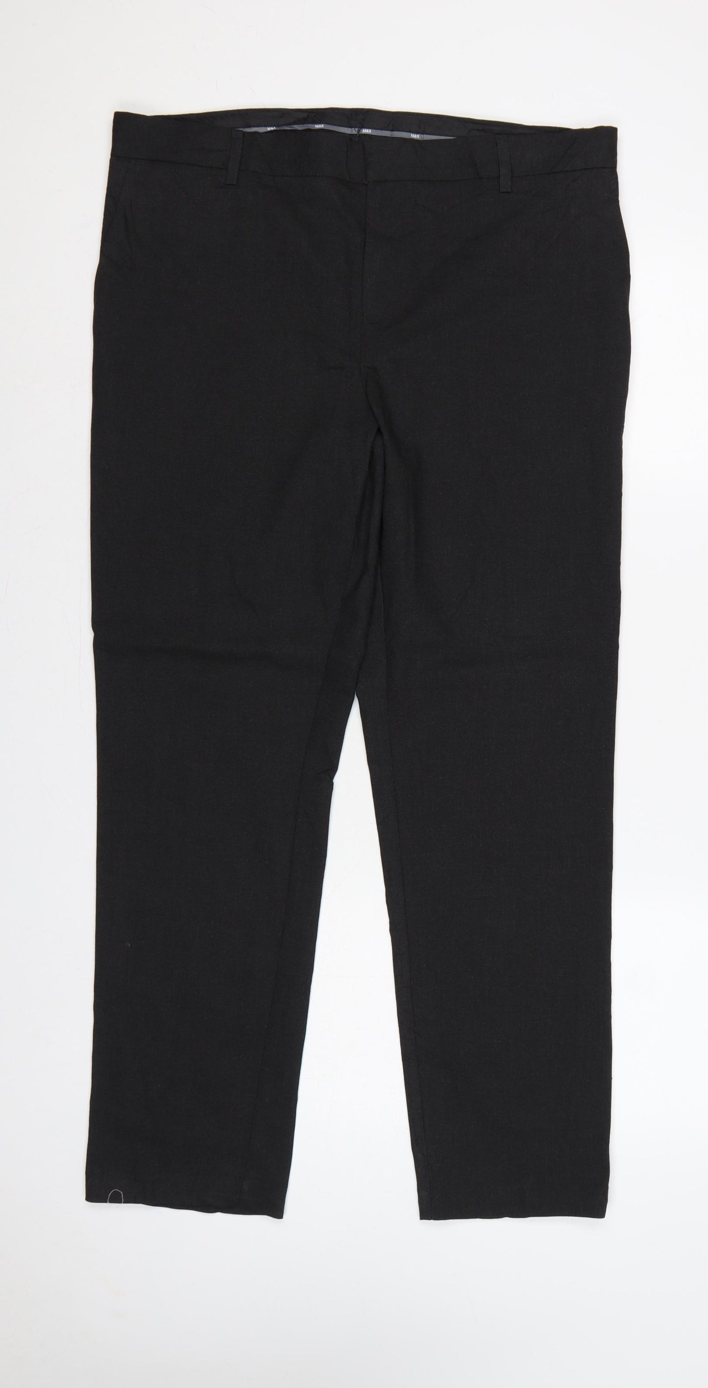 Marks & Spencer Boys Black 18 Plus School Dress Trousers 36in Waist