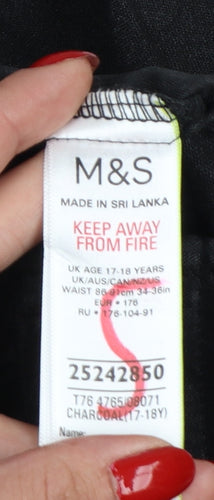 Marks & Spencer Boys Black 18 Plus School Dress Trousers 36in Waist