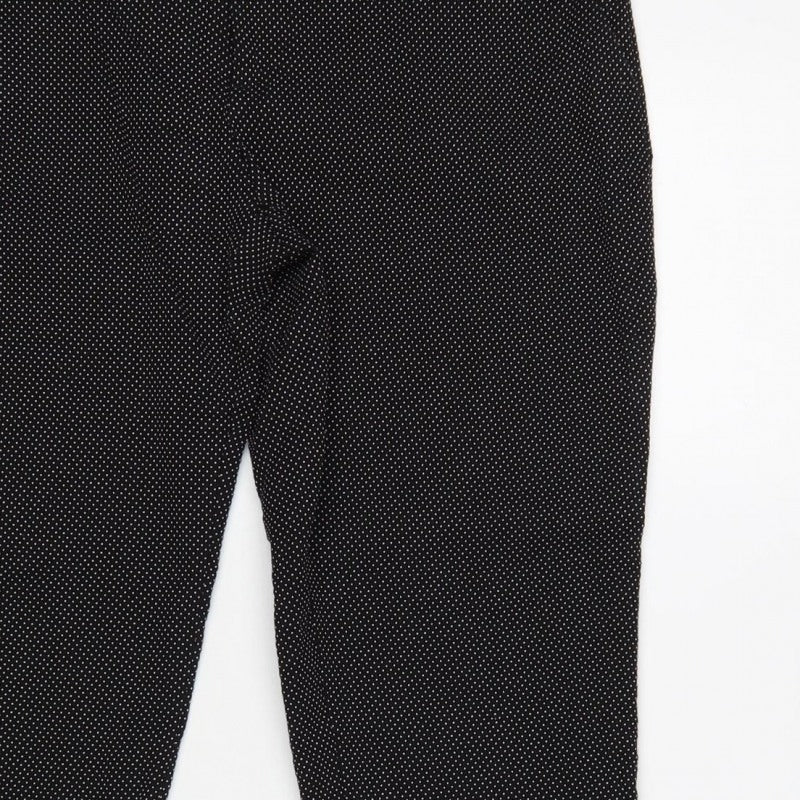 ZARA Women’s Black Polka Dot High Rise Skinny Trousers UK 10