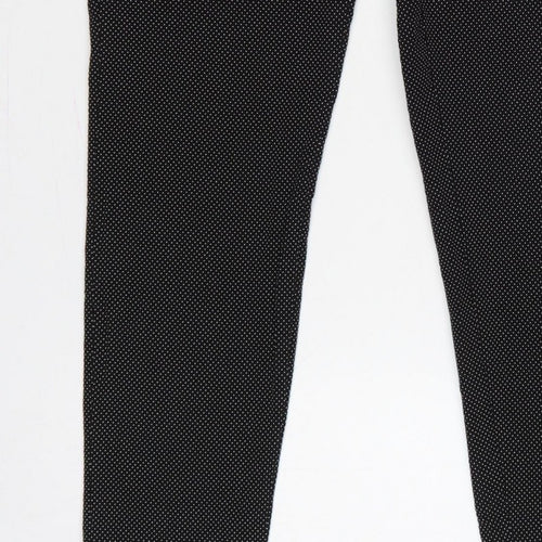 ZARA Women’s Black Polka Dot High Rise Skinny Trousers UK 10